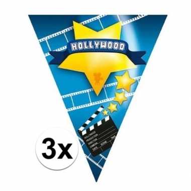 3x vlaggenlijnen hollywood 5 meter