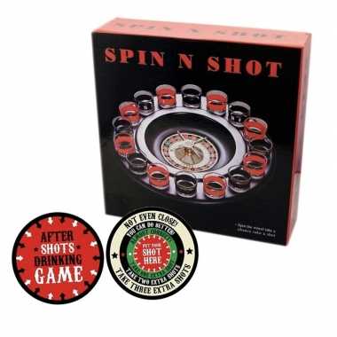 Drankspel/drinkspel shot roulette met after shots viltjes